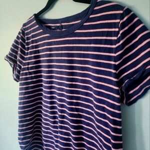 J. Crew Navy and Pink Girlfriend Tee